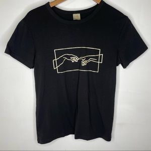 🍋Michaelangelo hands line art t-shirt